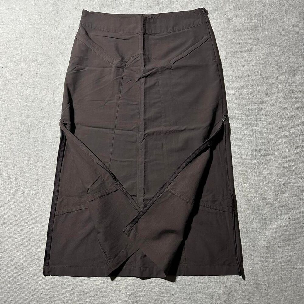 Royal Robbins Women's 4 Brown Nylon Midi Skirt with Side Zippers - Picture 2 of 6
